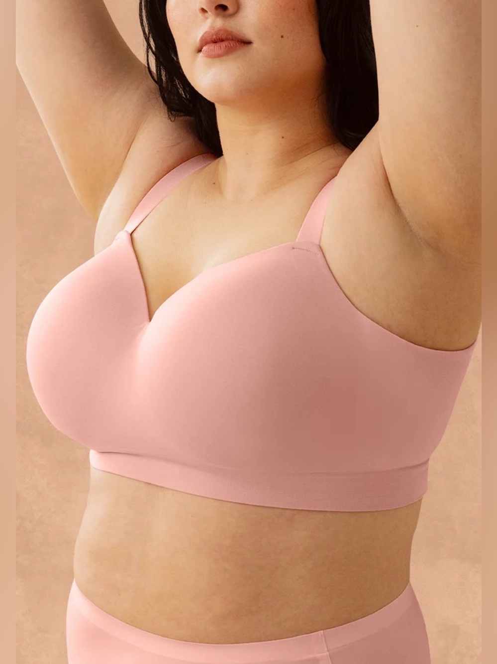 Truekindยฎ Supportive Comfort Wireless Shaping Bra size large rose tan